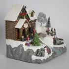 Eurolamp FOLYÓVAL ÉS KIS VONATTAL RENDELKEZŐ viskó, ZENÉVEL ÉS MOZGÁSSAL, 3xAA ELEMMEL, 35x24,5x28,5cm