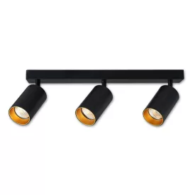   MasterLED Eris fekete-arany mennyezeti 3-as lámpa keret GU10-es foglalattal