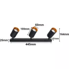 MasterLED Eris fekete-arany mennyezeti 3-as lámpa keret GU10-es foglalattal