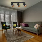 MasterLED Eris fekete-arany mennyezeti 3-as lámpa keret GU10-es foglalattal