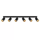 MasterLED Eris fekete-arany mennyezeti 6-os lámpa keret GU10-es foglalattal