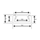 MasterLED Felületre szerelhető PVC profil opál fedéllel 2 méteres szál fehér