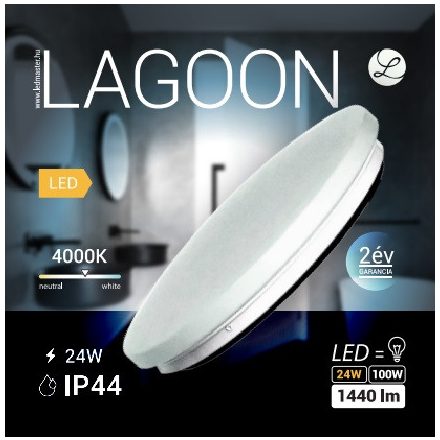 Lagoon 24 W-os ø320 mm kerek natúr fehér mennyezeti lámpa IP44-es védettségű