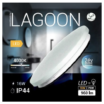 Lagoon 16 W-os ø230 mm kerek natúr fehér mennyezeti lámpa IP44-es védettségű