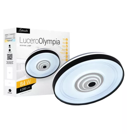 Lucero Olympia 84 W-os 50 cm átmérőjű fehér LED távirányítós és mobil applikációval vezérelhető mennyezeti lámpa