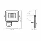 Videx Luka 20 W-os mozgásérzékelős natúrfehér LED reflektor