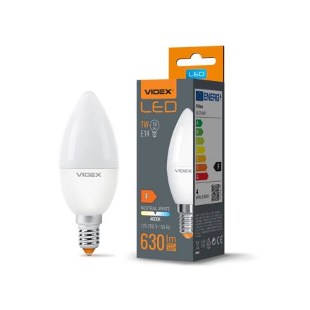 Videx C37 LED izzó 7 W-os natúr fehér E14-es foglalattal