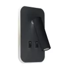 Strühm Otello D 186x105 mm szögletes meleg fehér/natúr fehér fekete fali lámpa