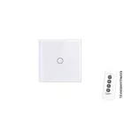 MasterLED Fehér üveg 1 körös érintő villanykapcsoló távirányítható kék/piros állapotjelző fénnyel