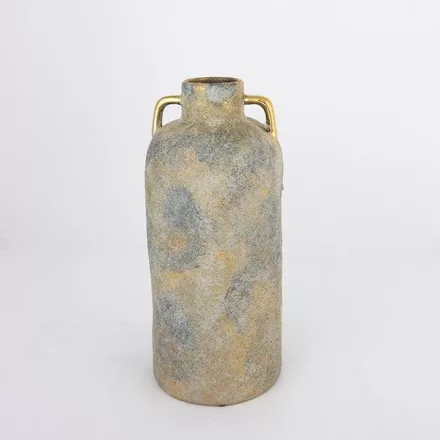 Eurolamp - Kerámia váza szürke-arany 13.5x13.5x30cm