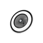 MasterLED Rodos 72 W-os 600 mm fekete-fehér LED távirányítós mennyezeti lámpa beépített ventillátorral