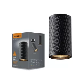   Videx Talen fekete anyagában mintás mennyezeti lámpa keret GU10-es foglalattal