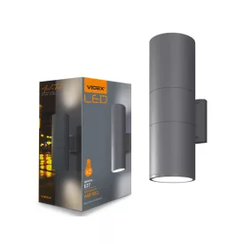   Videx Porter oldalfalra helyezhető fekete matt IP54 kültéri lámpatest 2xE27 30 cm