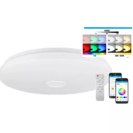   MasterLED Erik 72 W-os 490 mm fehér RGBW LED távirányítós mennyezeti lámpa