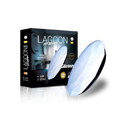 Lagoon PP series Glisten 24 W-os ø390 mm kerek natúr fehér mennyezeti lámpa IP44-es védettségű