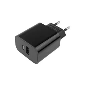   Ecolight 20 W-os USB-C + USB-A fali töltő, fekete, gyorstöltéssel