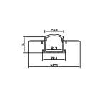 MasterLED Gipszkartonba süllyeszthető aluprofil 21 mm széles 2 méteres szál ezüst