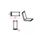 MasterLED LUXO 48V mágneses sínlámpa rendszerhez felületre szerelhető szögletes típusú fekete