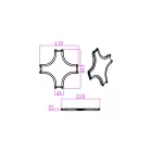 MasterLED LUXO 48V mágneses sínlámpa rendszerhez felületre szerelhető X típusú fekete