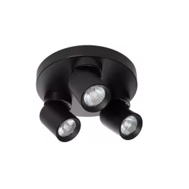   MasterLED Timo GU10 foglalatú 3-as fekete mennyezeti lámpa kerek