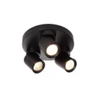 MasterLED Timo GU10 foglalatú 3-as fekete mennyezeti lámpa kerek