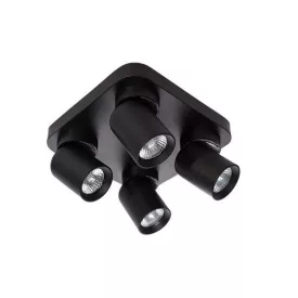   MasterLED Timo GU10 foglalatú 4-as fekete mennyezeti lámpa négyzet