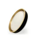 Skön Leia 24 W-os ø400 mm kerek natúr fehér fekete-arany színű mennyezeti lámpa IP20-as védettségű