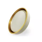 Skön Linnea 24 W-os ø400 mm kerek natúr fehér fehér-arany színű mennyezeti lámpa IP20-as védettségű