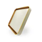 Skön Liam 36 W-os ø500 mm négyzet alakú natúr fehér fehér-arany színű mennyezeti lámpa IP20-as védettségű