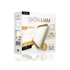 Skön Liam 36 W-os ø500 mm négyzet alakú natúr fehér fehér-arany színű mennyezeti lámpa IP20-as védettségű