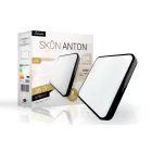 Skön Anton 36 W-os ø500 mm négyzet alakú natúr fehér fekete színű mennyezeti lámpa IP20-as védettségű