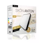 Skön Anton 36 W-os ø500 mm négyzet alakú natúr fehér fekete színű mennyezeti lámpa IP20-as védettségű