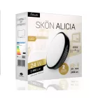Skön Alicia 24 W-os ø400 mm kerek natúr fehér fekete színű mennyezeti lámpa IP20-as védettségű