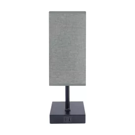   Strühm SANTI E14-es foglalatú asztali lámpa, sötétszürke/fekete színben USB A+C bemenettel