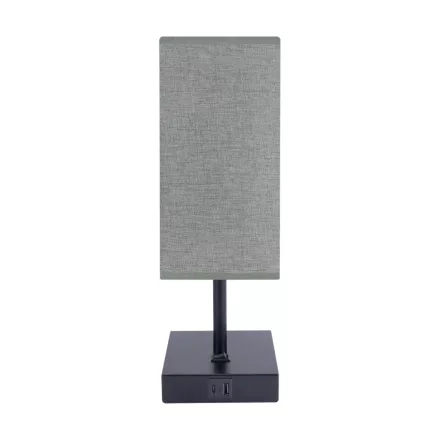 Strühm SANTI E14-es foglalatú asztali lámpa, sötétszürke/fekete színben USB A+C bemenettel