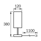 Strühm SANTI E14-es foglalatú asztali lámpa, sötétszürke/fekete színben USB A+C bemenettel