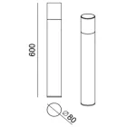 MasterLED Denver kerti 80 cm-es fekete színű állólámpa E27-es foglalattal