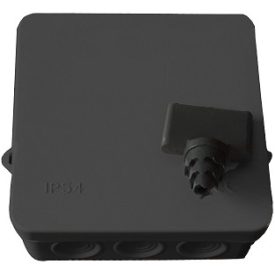   ALK-TECH fekete színű kötődoboz 100x100 mm-es méretű IP54-es védettségű