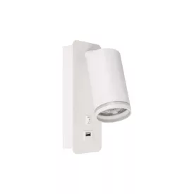   MasterLED Ring fehér oldalfali lámpa GU10-es foglalattal USB csatlakozóval