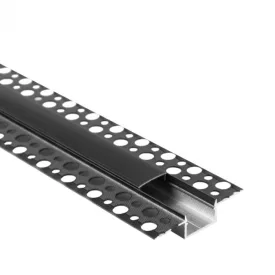    Ecolight Gipszkartonba építhető Fekete LED aluprofil  2m (Szett) 17mm széles fekete fedővel