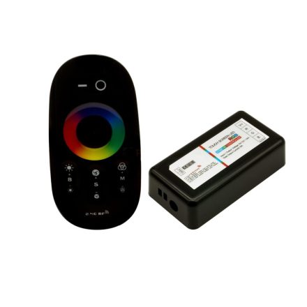 EcoLight RGB távirányító fekete színű + 1 db vezérlő 18A 216W RF