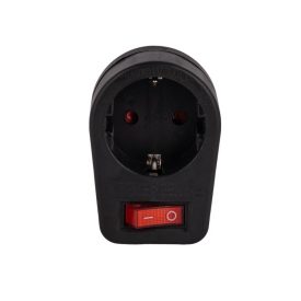   Földelt hálózati 1-es kapcsolható dugaljzat 16A 220-240V fekete
