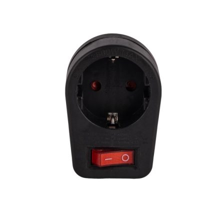 Földelt hálózati 1-es kapcsolható dugaljzat 16A 220-240V fekete