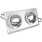 MasterLED kör alakú beépíthető fehér üveg spot keret 2xGU10-es foglalattal