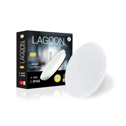 Lagoon Skinande 48 W-os ø450 mm kerek natúr fehér mennyezeti lámpa IP44-es védettségű