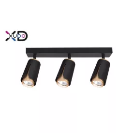   MasterLED Bud fekete/arany mennyezeti lámpa keret 3xGU10-es foglalattal