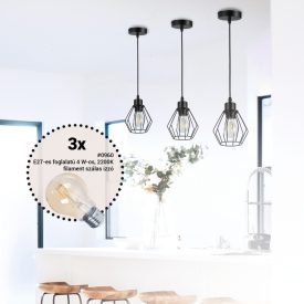   MasterLED Otto 3xE27-es foglalatú mennyezeti lámpa 3 db filamentszálas izzóval