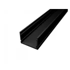 Ledprofiles Felületre szerelhető fekete aluprofil mély dupla soros 2 méteres szál