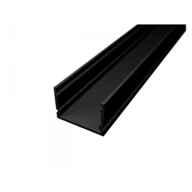   Ledprofiles Felületre szerelhető fekete aluprofil mély dupla soros 2 méteres szál