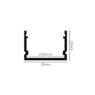 Ledprofiles Felületre szerelhető fekete aluprofil mély dupla soros 2 méteres szál